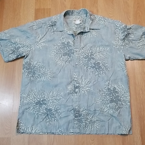 Cooke Street Honolulu mens gray palm leaf shirt XL - Picture 3 of 10